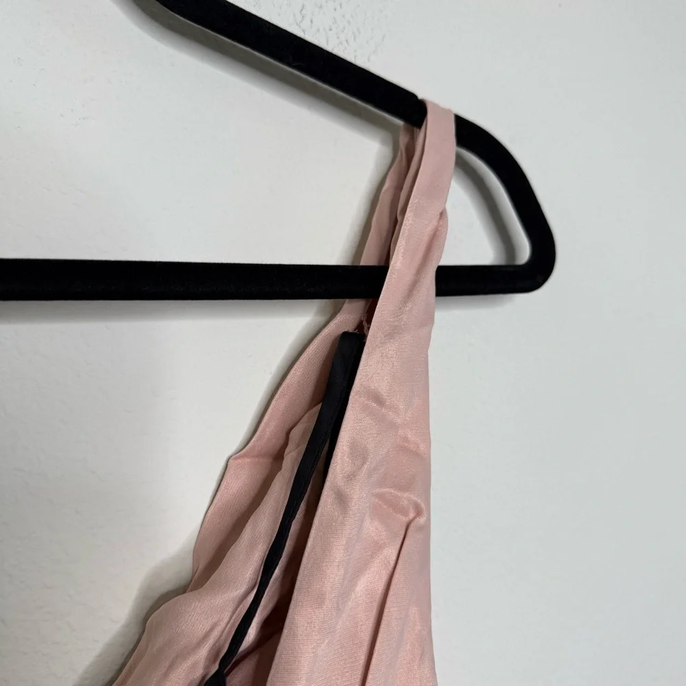Anthropologie Cowl Neck Asymmetrical Twofer Dress Blush Pink Size XS - Picture 9 of 15